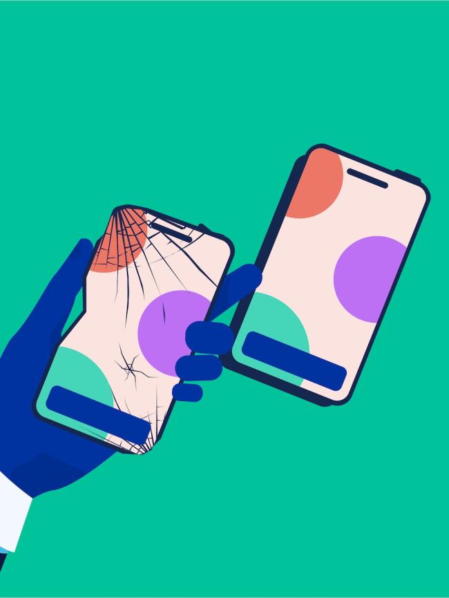 Hand som byter ut en trasig enhet mot en ny ersättningsenhet