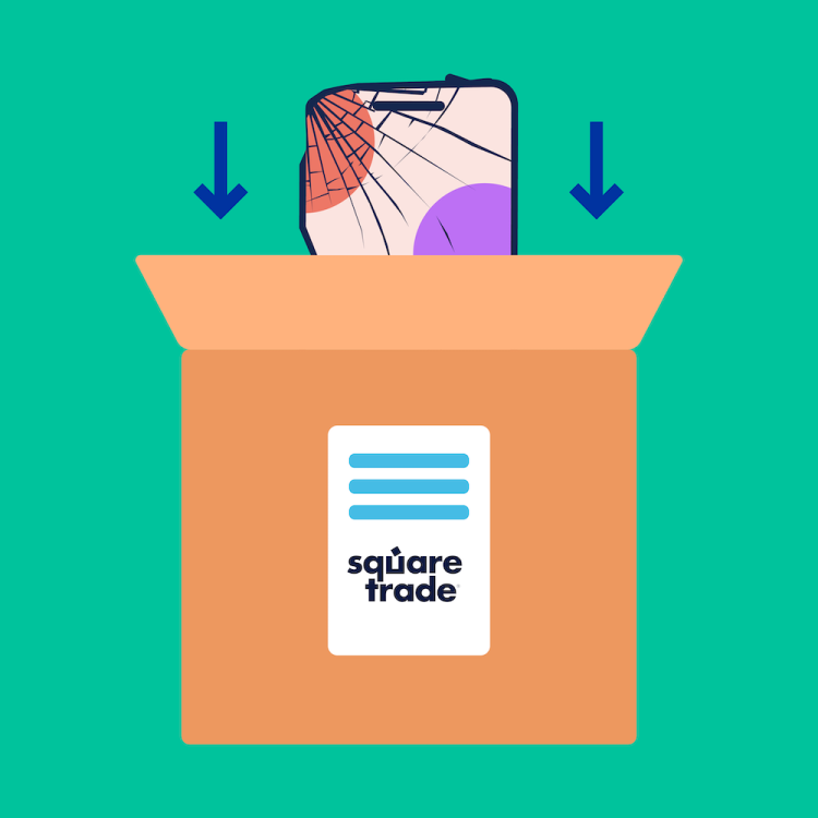 Rikkinäistä puhelinta pakataan lähetystä varten